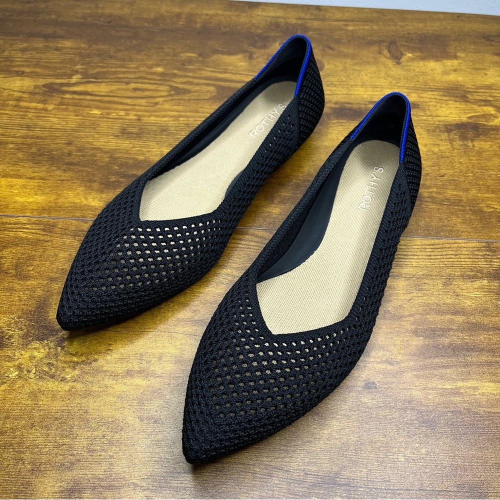 Rothy's Black Mesh Point II Noir Flats